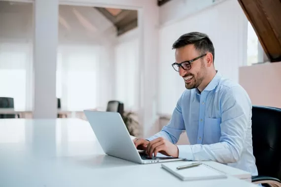 Man working on a computer